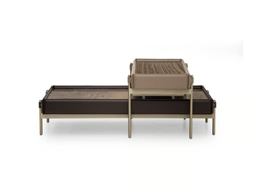 V216 - Rectangular Tobacco Brown marble coffee table by formitalia luxury group - view 3